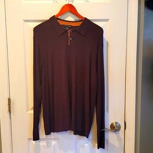 Kenneth Cole Brown Collard Sweater Sz XL